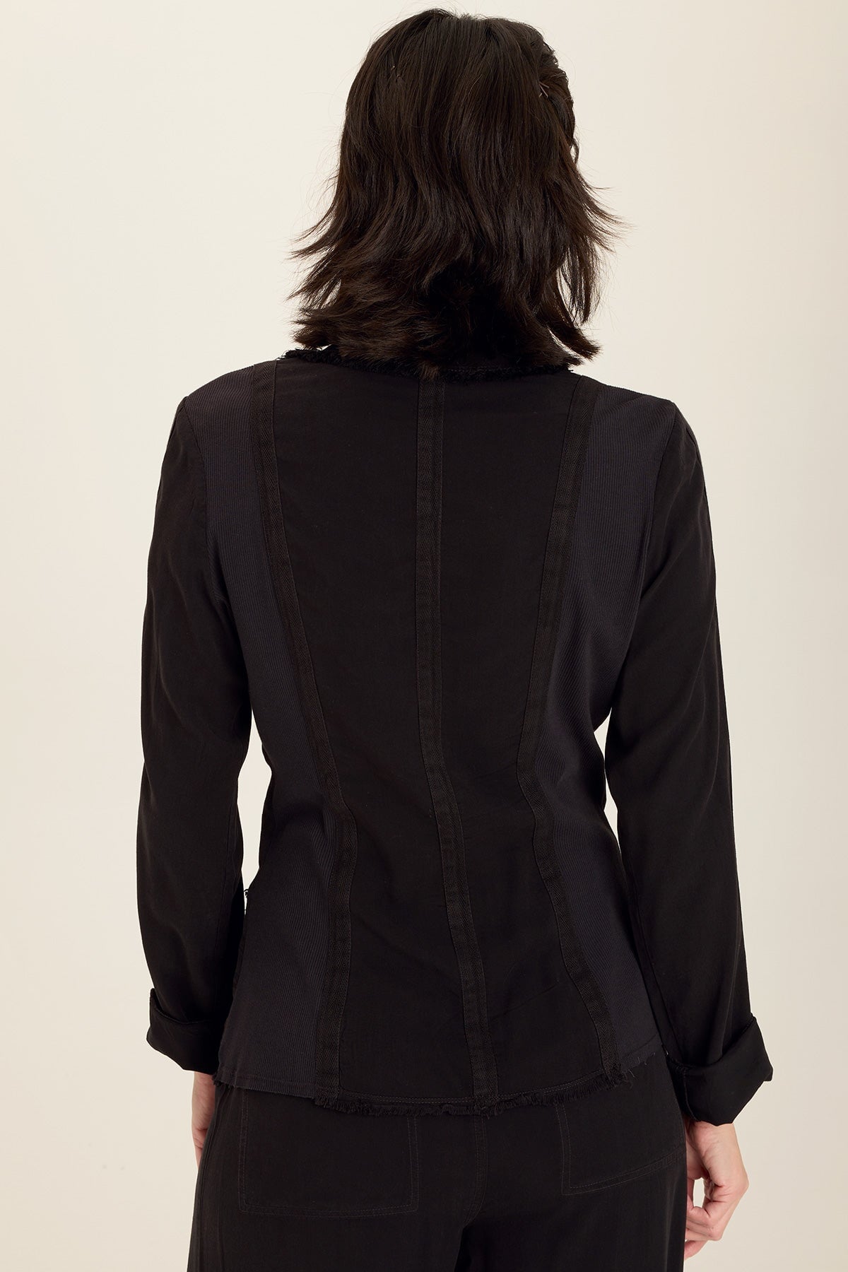 Twill Safari Jacket in Black Black - XCVI