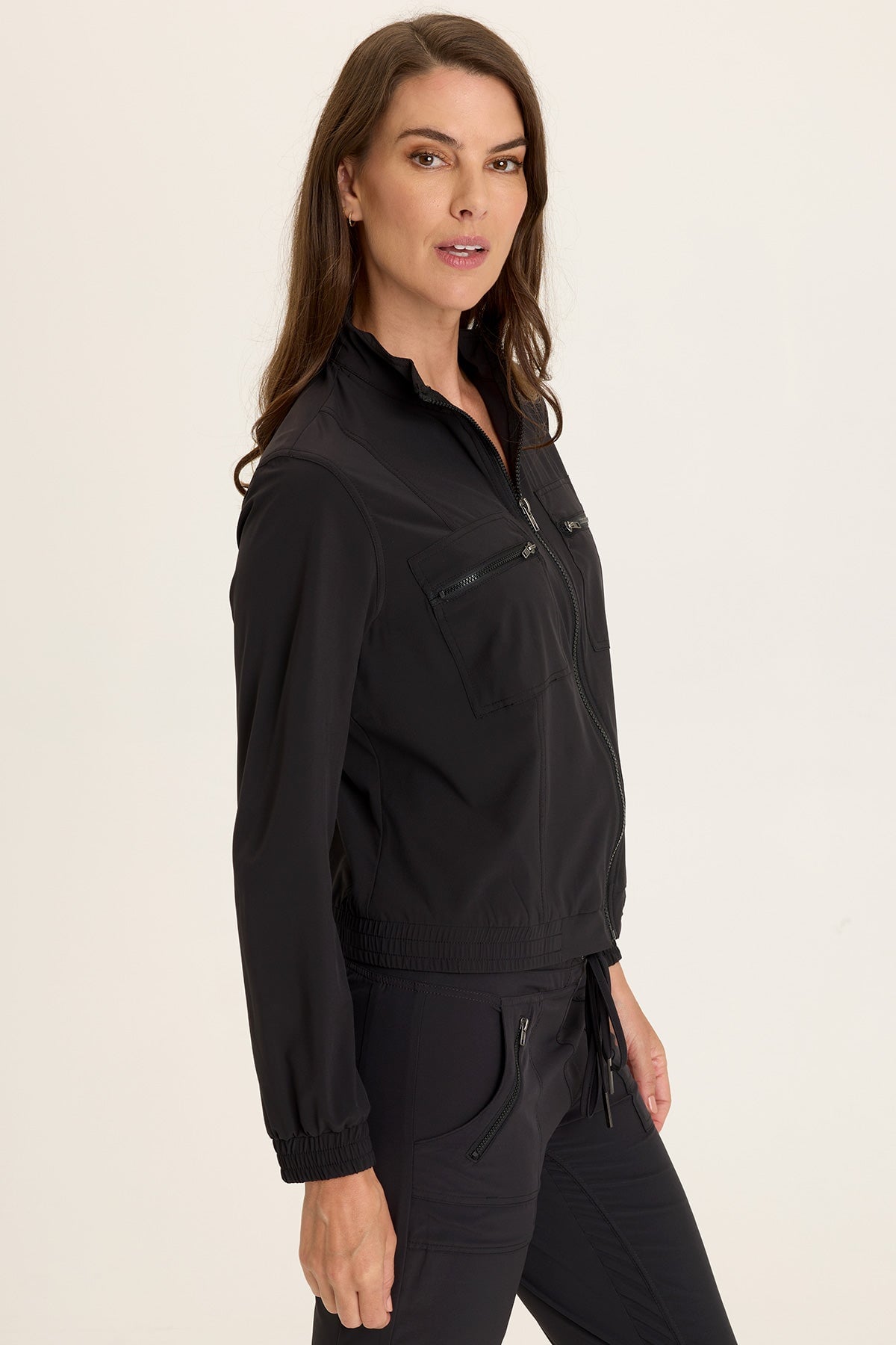 Active Quinn Bomber in Black Black - XCVI