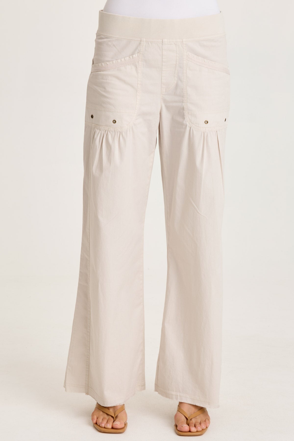 Brently Poplin Wide Leg Pant Sonic Silver - XCVI