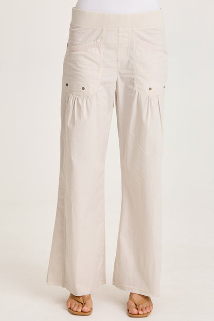 Brently Poplin Wide Leg Pant Sonic Silver - XCVI