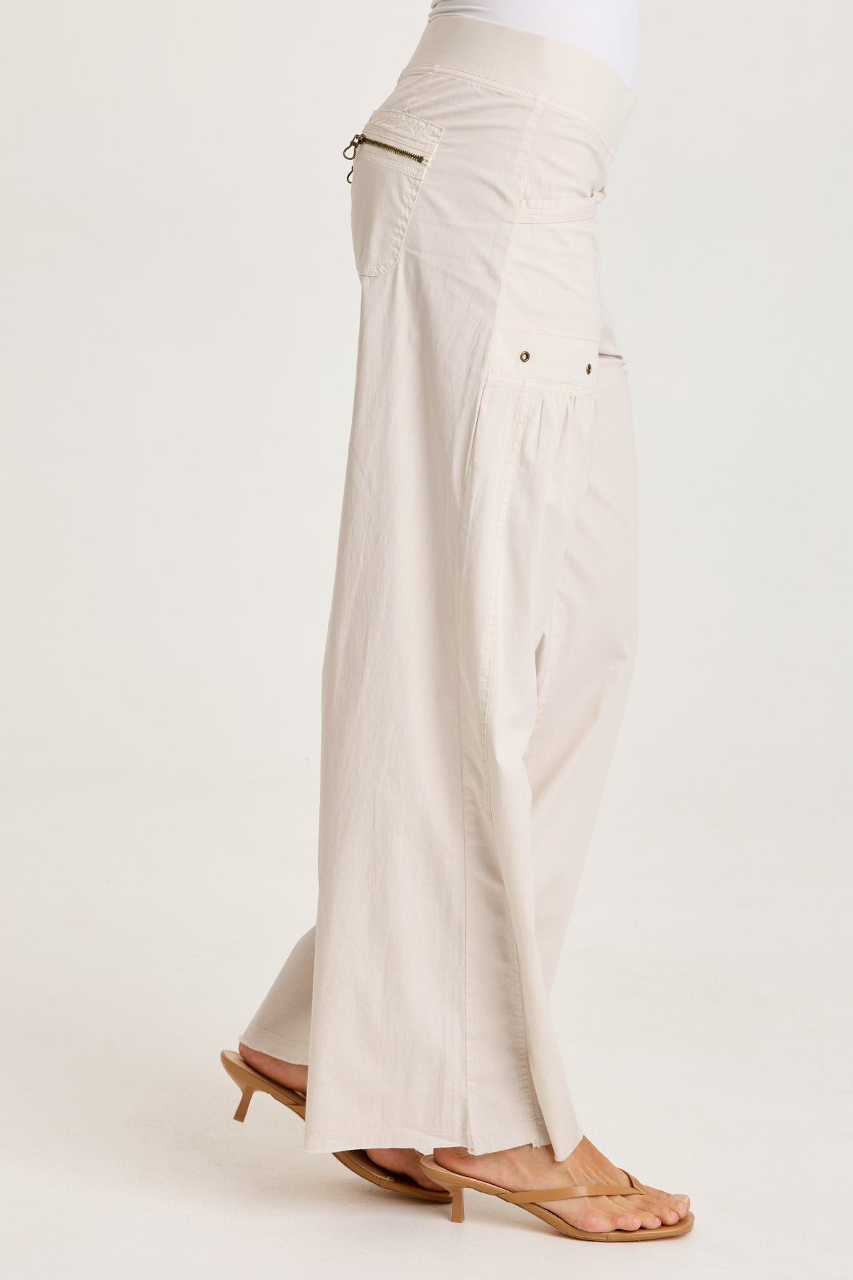 Brently Poplin Wide Leg Pant Sonic Silver - XCVI