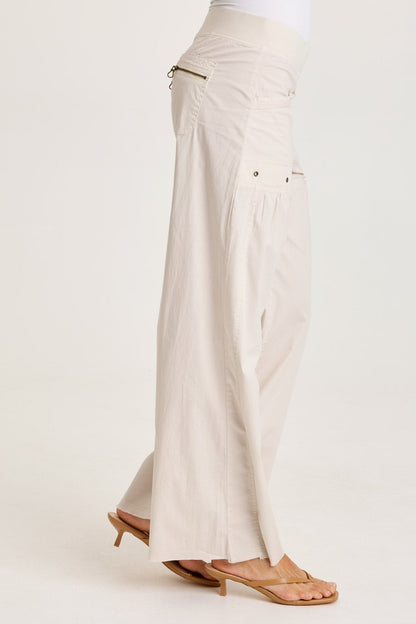 Brently Poplin Wide Leg Pant Sonic Silver - XCVI