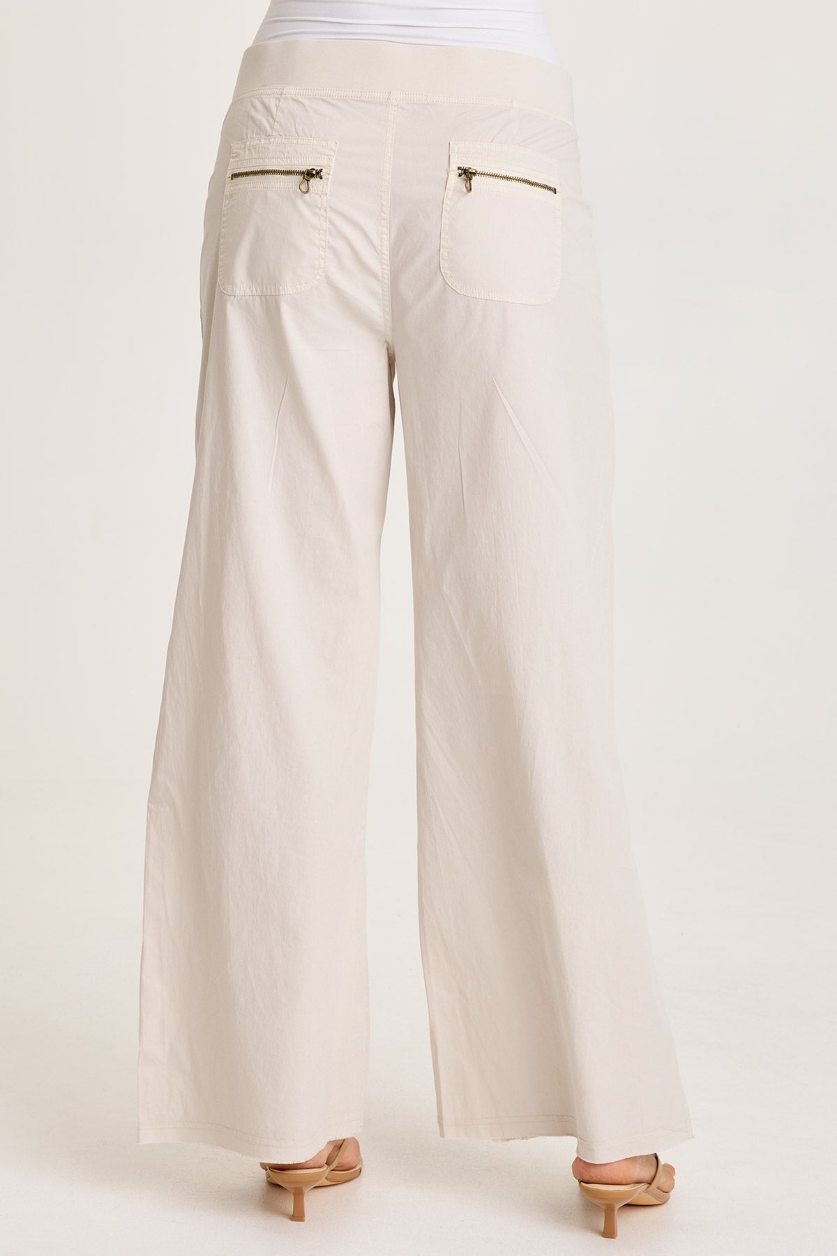 Brently Poplin Wide Leg Pant Sonic Silver - XCVI