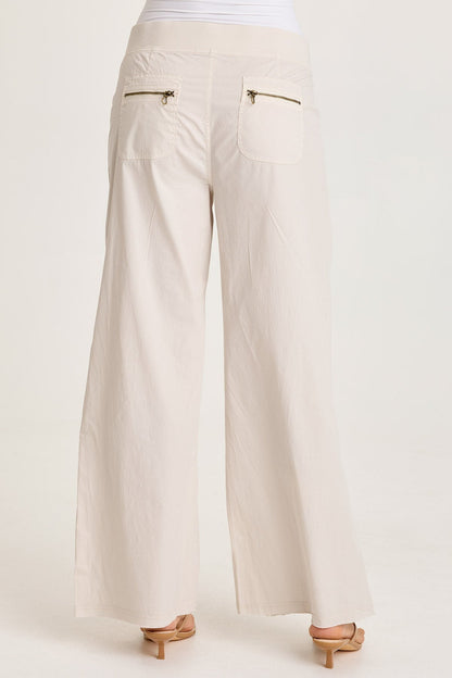 Brently Poplin Wide Leg Pant Sonic Silver - XCVI