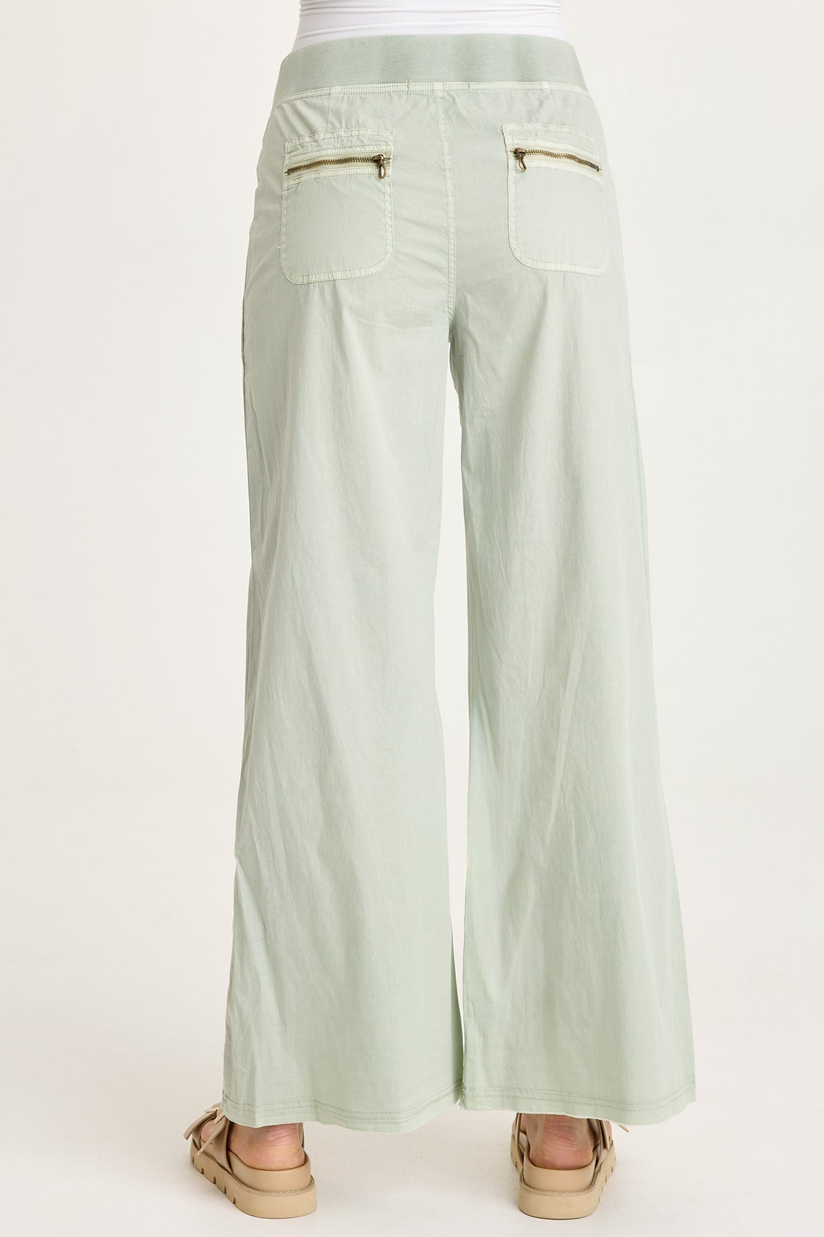 Brently Poplin Wide Leg Pant Tradewind Pigment - XCVI