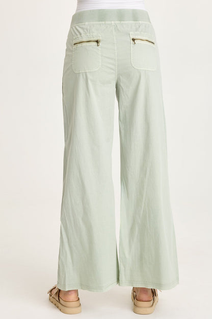 Brently Poplin Wide Leg Pant Tradewind Pigment - XCVI