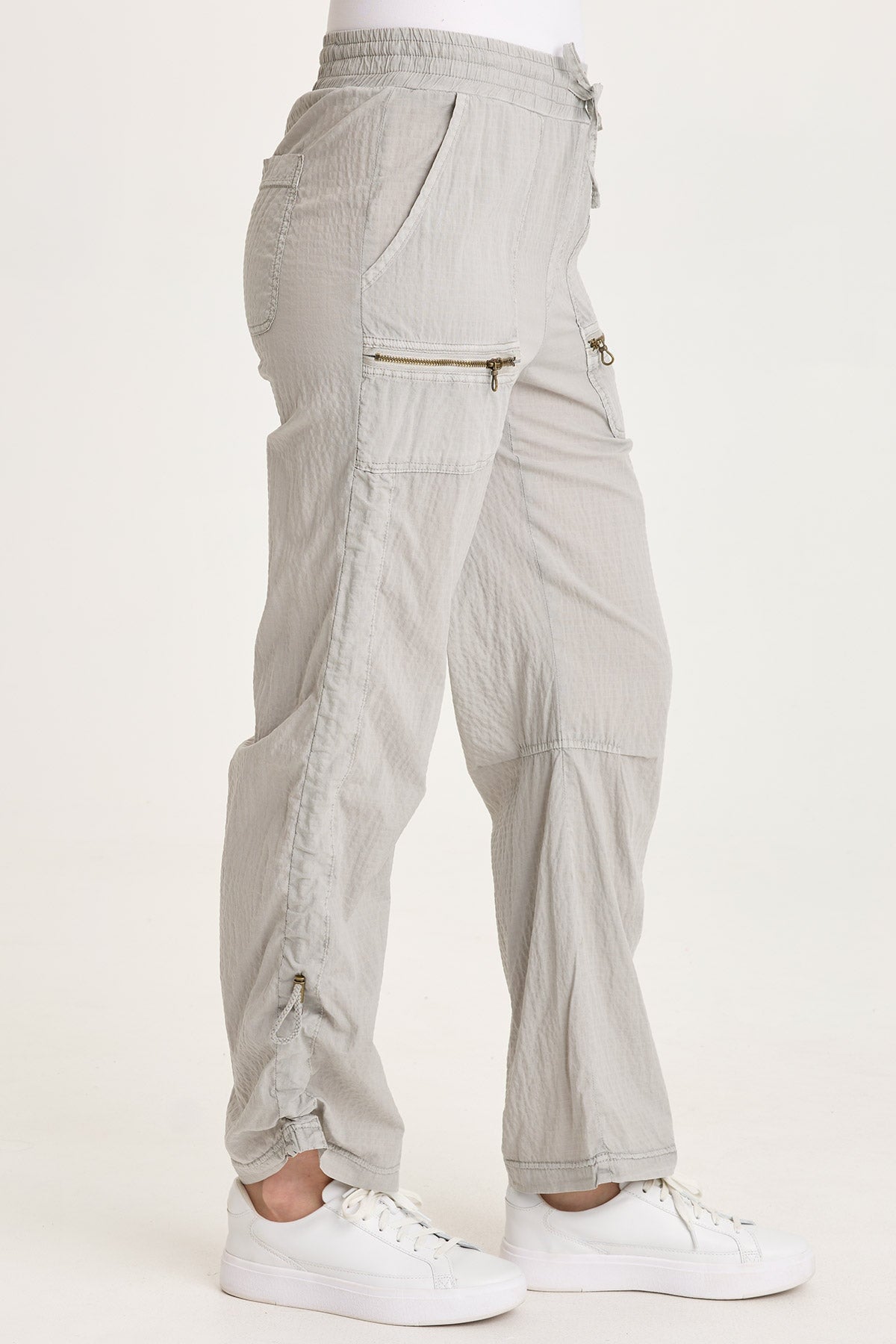 Trotter Textured Side Cinch Pull-On Pant Earl Grey Pigment - XCVI