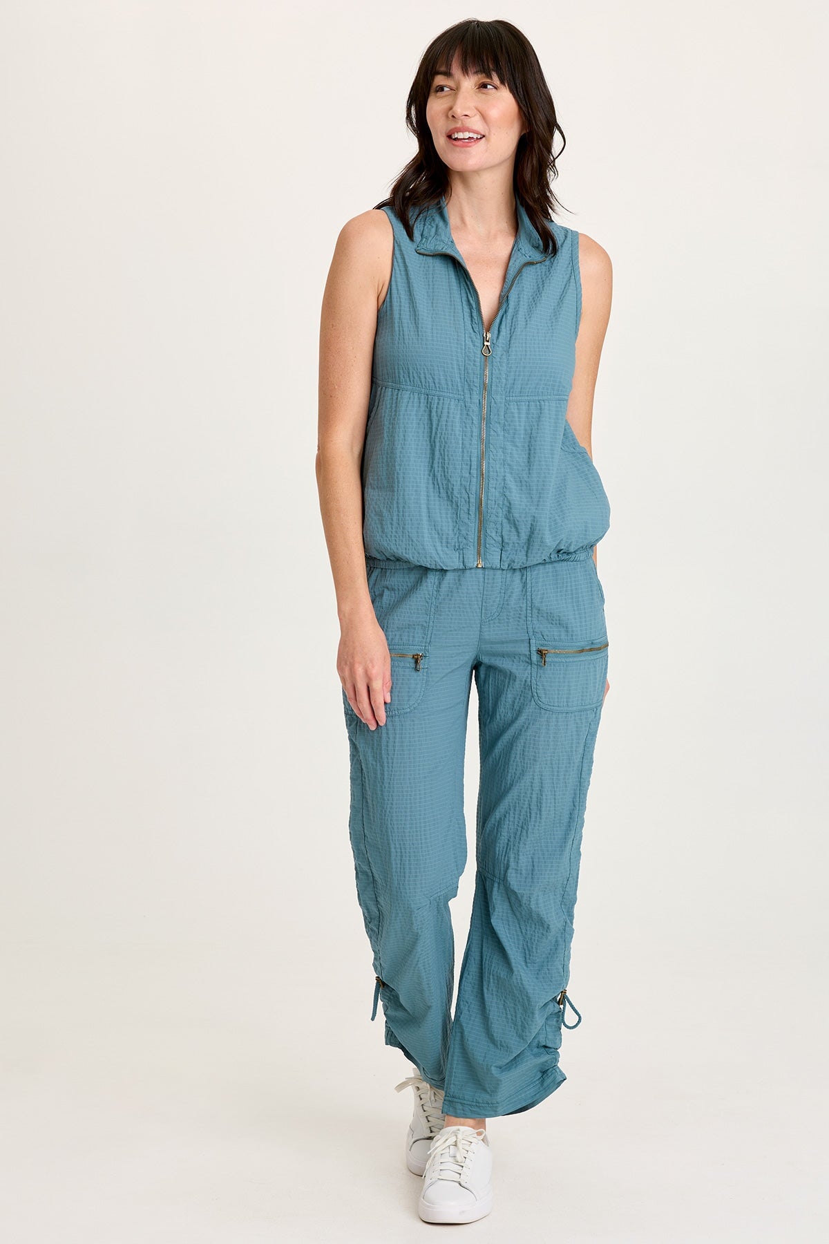 Trotter Textured Side Cinch Pull-On Pant Dark Night - XCVI