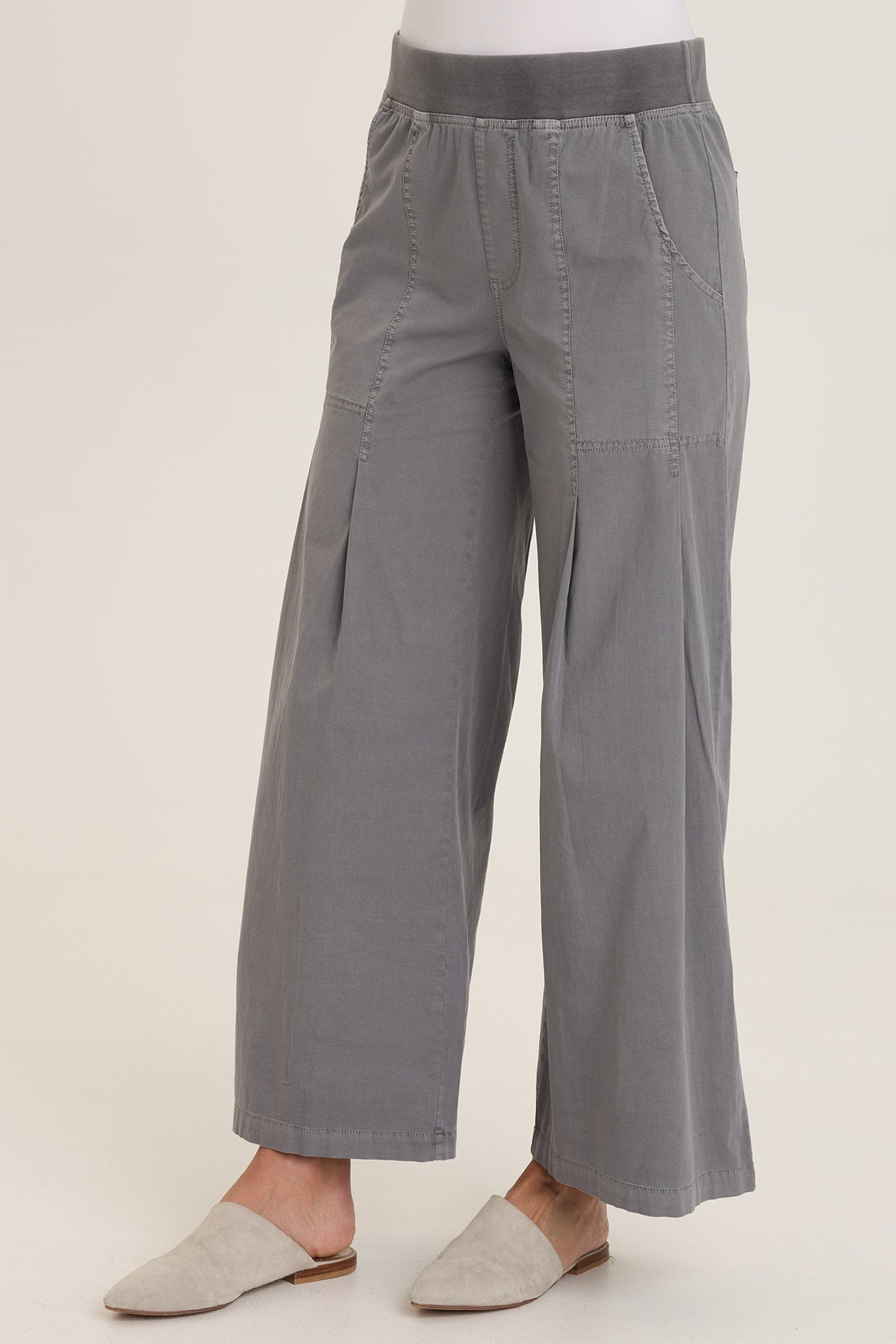 Wearables Kyler Dart Front and Back Pockets Wide Leg Pant Nebulous Pigment - XCVI