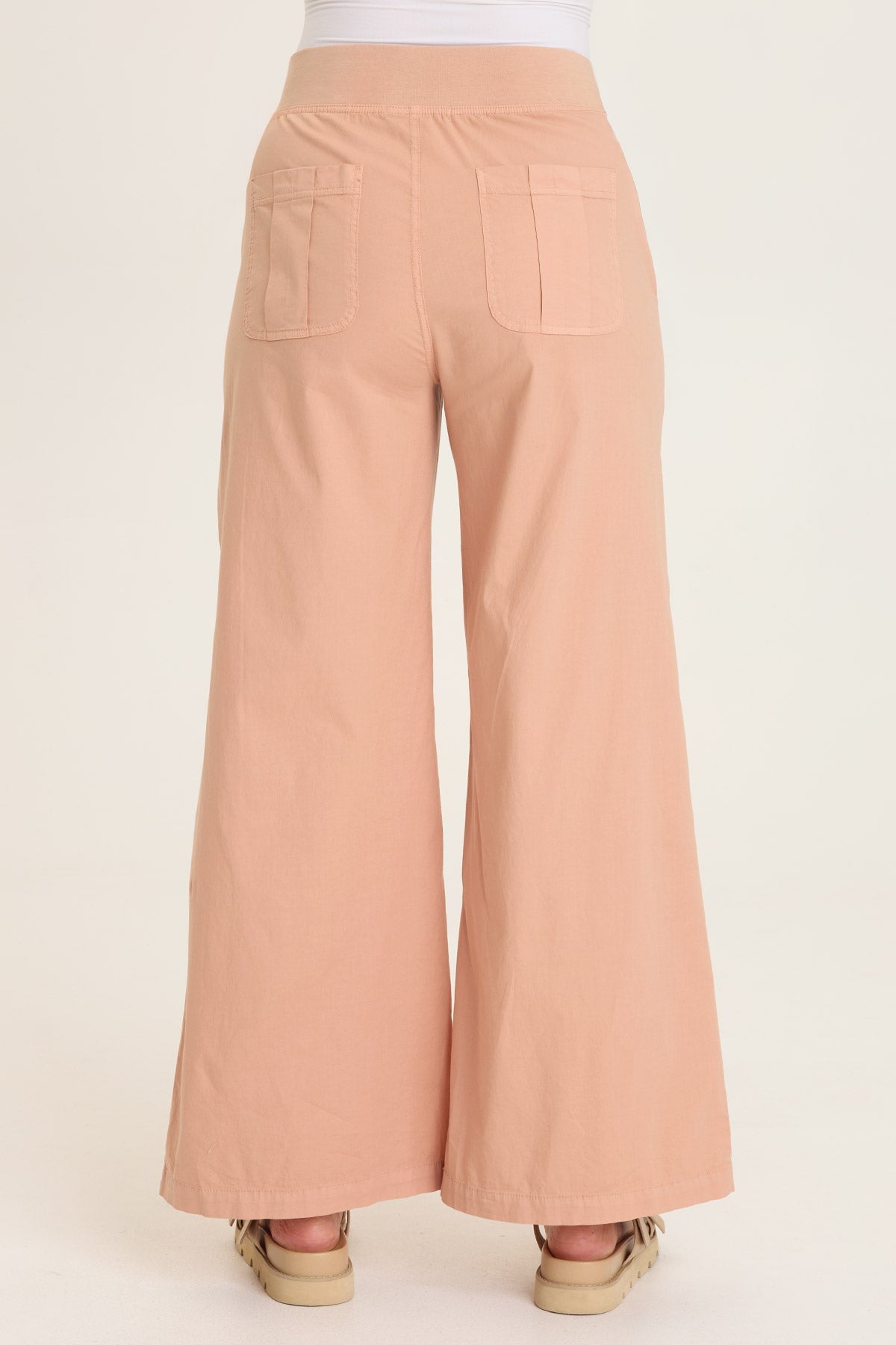 Wearables Kyler Dart Front and Back Pockets Wide Leg Pant Burnished Caramel Pigment - XCVI