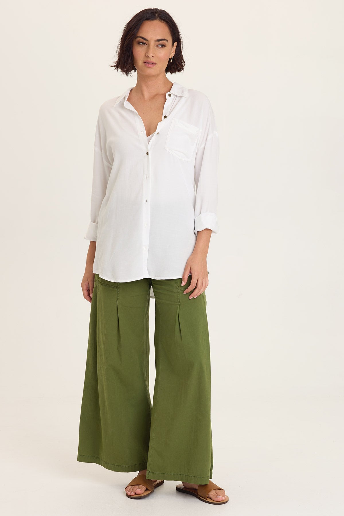 Wearables Kyler Dart Front and Back Pockets Wide Leg Pant Apollo Pigment - XCVI
