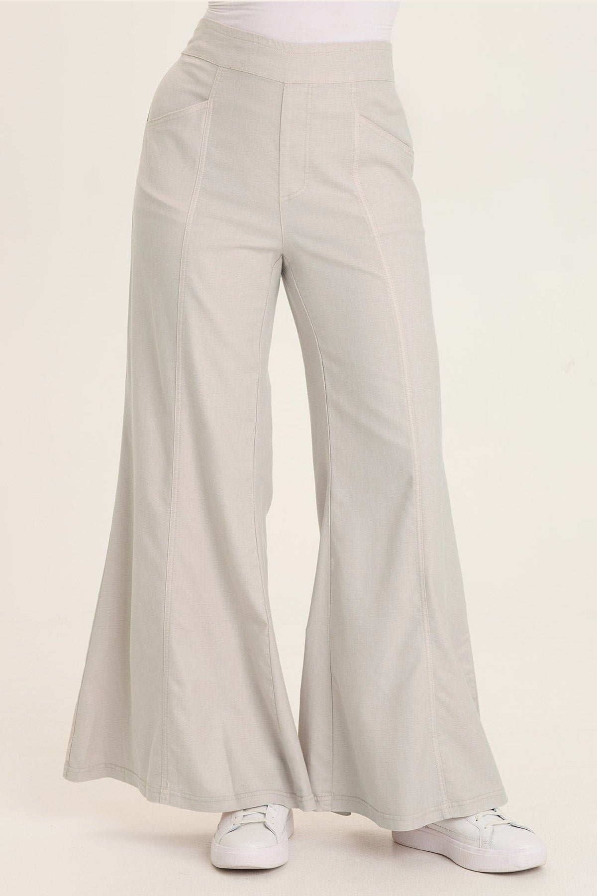 Wearables Faulk Twill Pull-On Twill Bell Bottom Pant Sonic Silver - XCVI