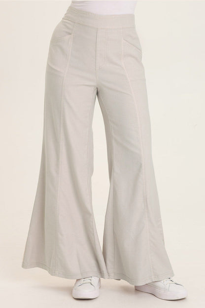 Wearables Faulk Twill Pull-On Twill Bell Bottom Pant Sonic Silver - XCVI