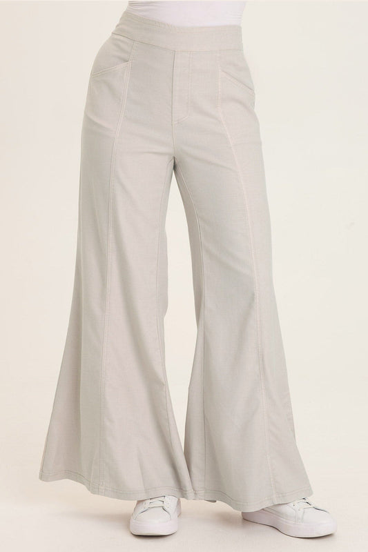 Wearables Faulk Twill Pull-On Twill Bell Bottom Pant Sonic Silver - XCVI