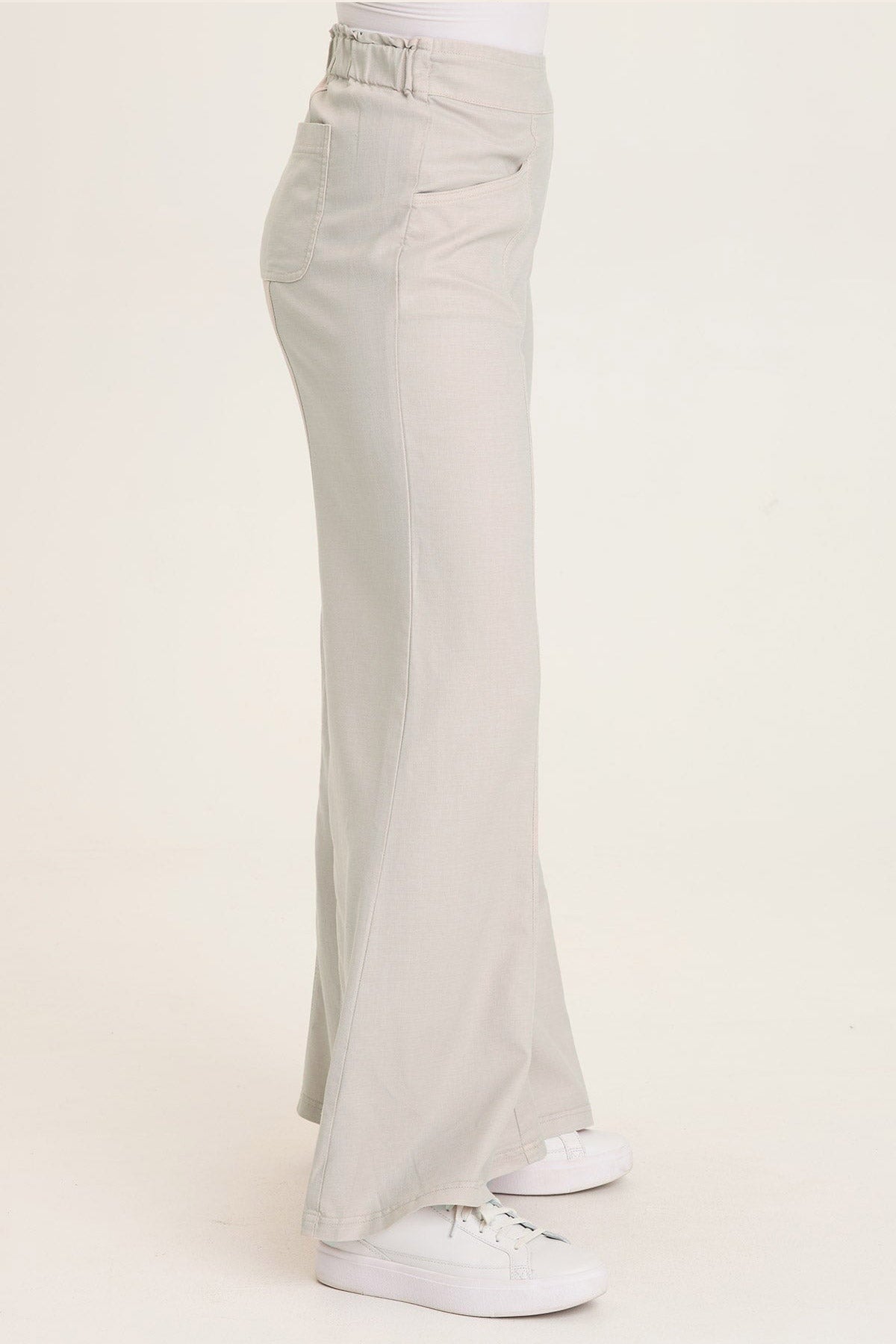 Wearables Faulk Twill Pull-On Twill Bell Bottom Pant Sonic Silver - XCVI
