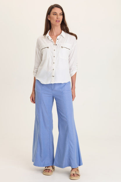 Wearables Faulk Twill Pull-On Twill Bell Bottom Pant Shasta Lake - XCVI