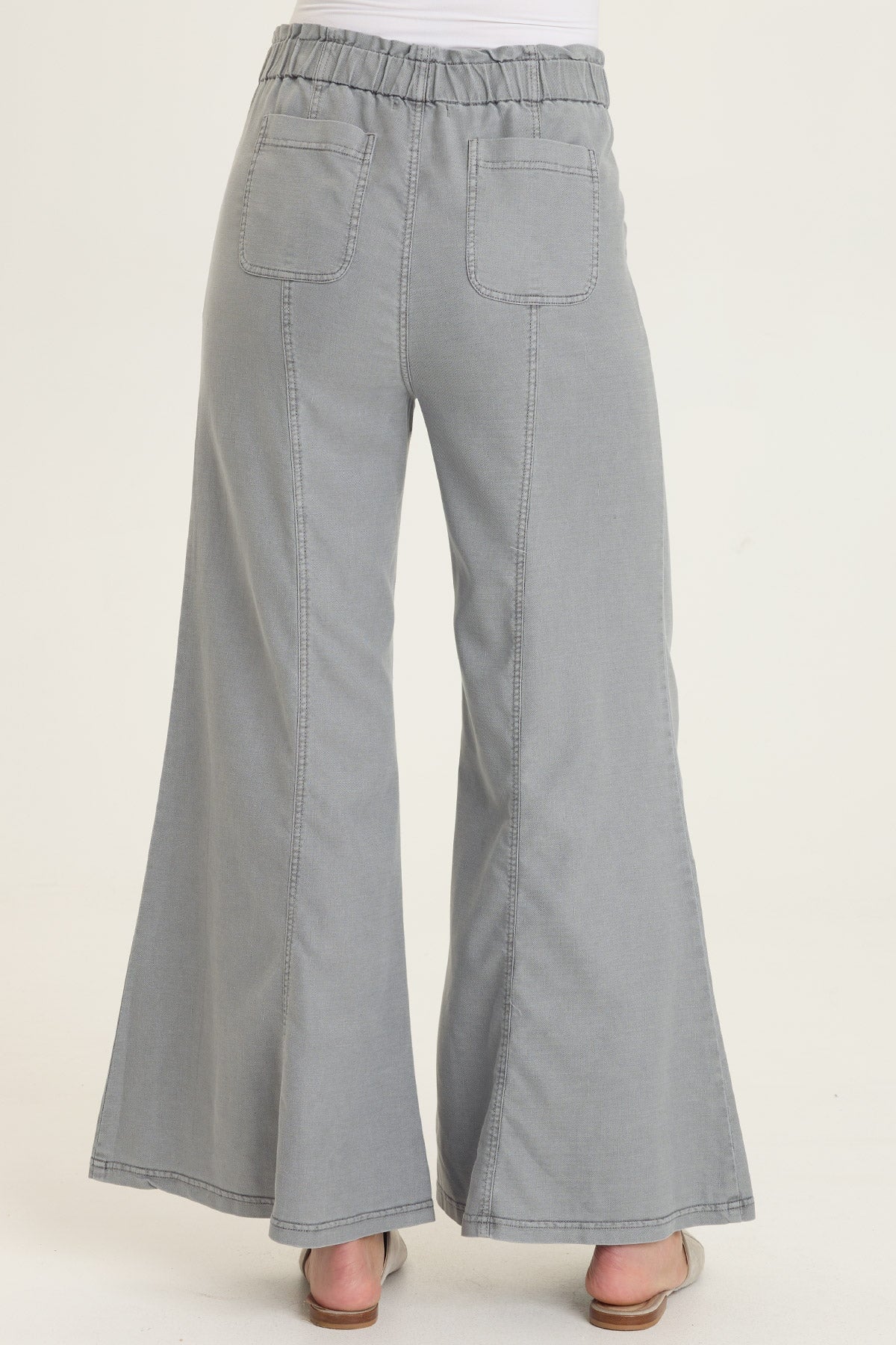 Wearables Faulk Twill Pull-On Twill Bell Bottom Pant Nebulous Pigment - XCVI