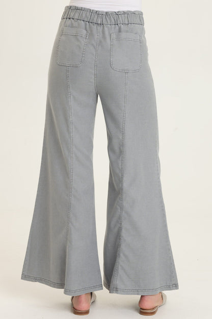 Wearables Faulk Twill Pull-On Twill Bell Bottom Pant Nebulous Pigment - XCVI