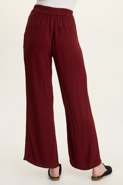 Wearables Harmon Satin Stripe Wide-Leg Salem's Door - XCVI