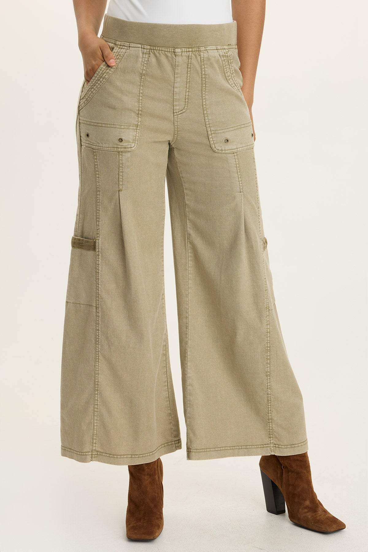 Wearables Tove Twill Cargo Wide-Leg Distress Wash Alamosa - XCVI