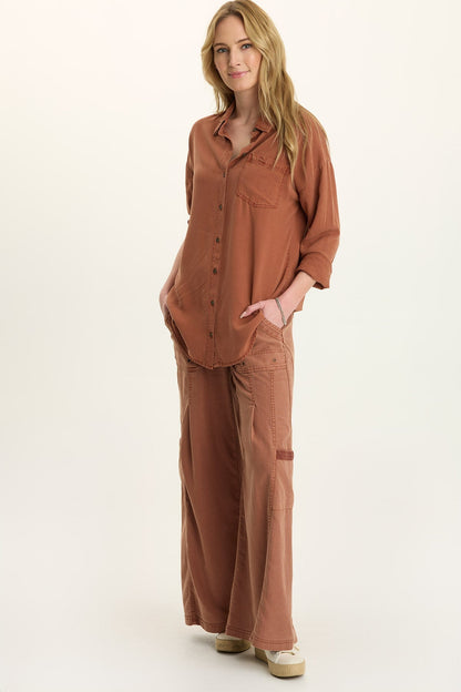 Wearables Tove Twill Cargo Wide-Leg Artisan Pigment - XCVI