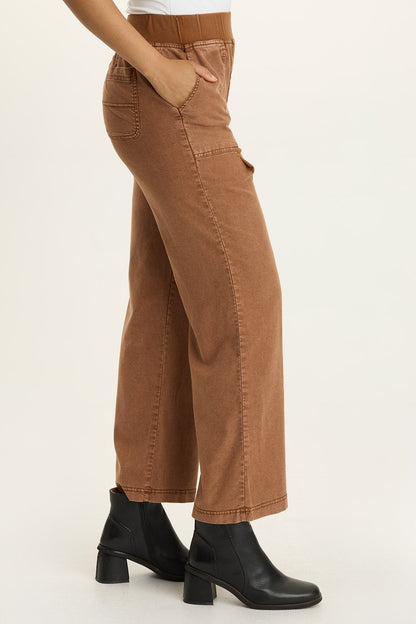 Wearables Riven Twill Wide-Leg Pant Distress Wash Artisan - XCVI