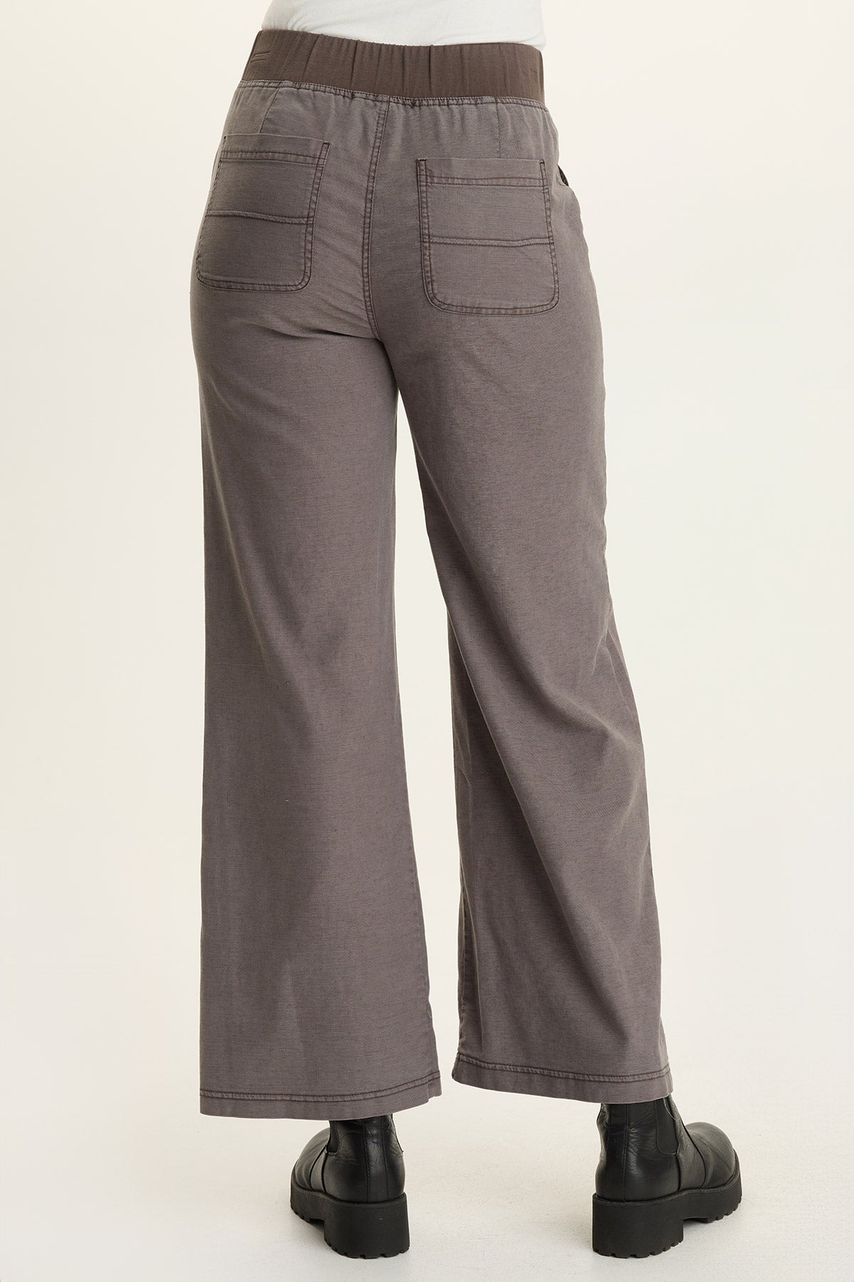 Wearables Riven Twill Wide-Leg Pant Charcoal - XCVI