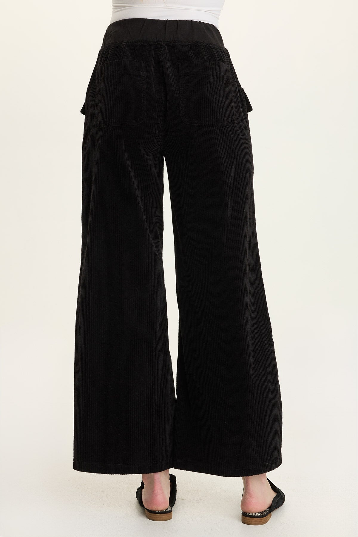 Wearables Veera Corduroy Wide-Leg Black - XCVI
