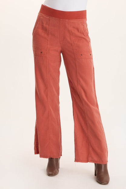 Schyler Soft Twill Wide-Leg Pant Papaver - XCVI