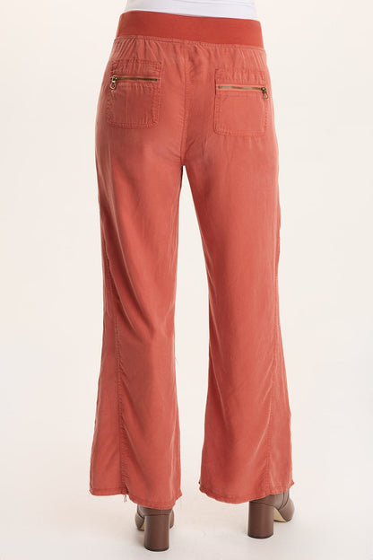 Schyler Soft Twill Wide-Leg Pant Papaver - XCVI