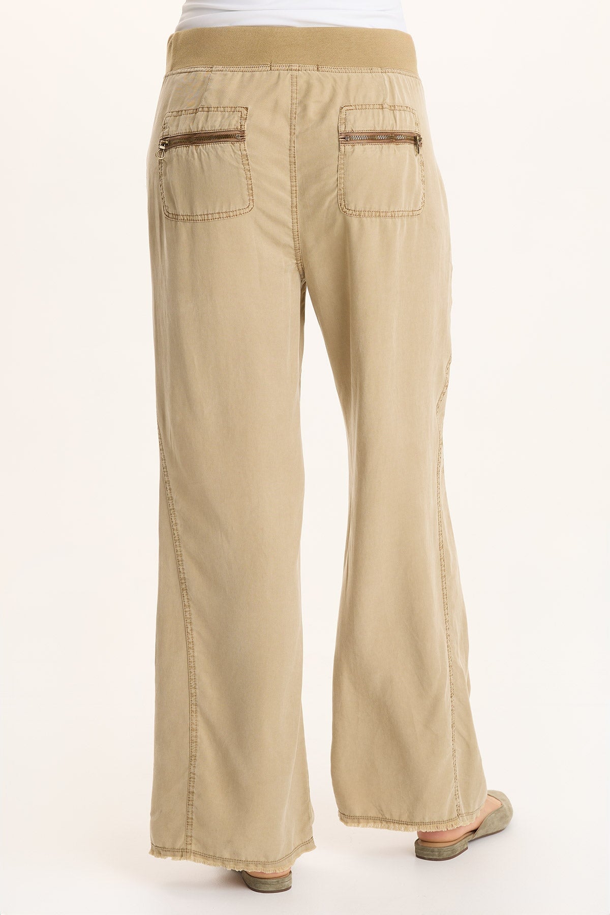 Schyler Soft Twill Wide-Leg Pant Plateau Pigment - XCVI