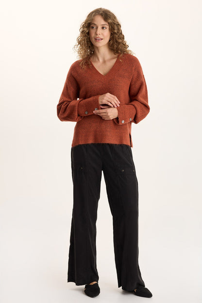 Schyler Soft Twill Wide-Leg Pant Black - XCVI