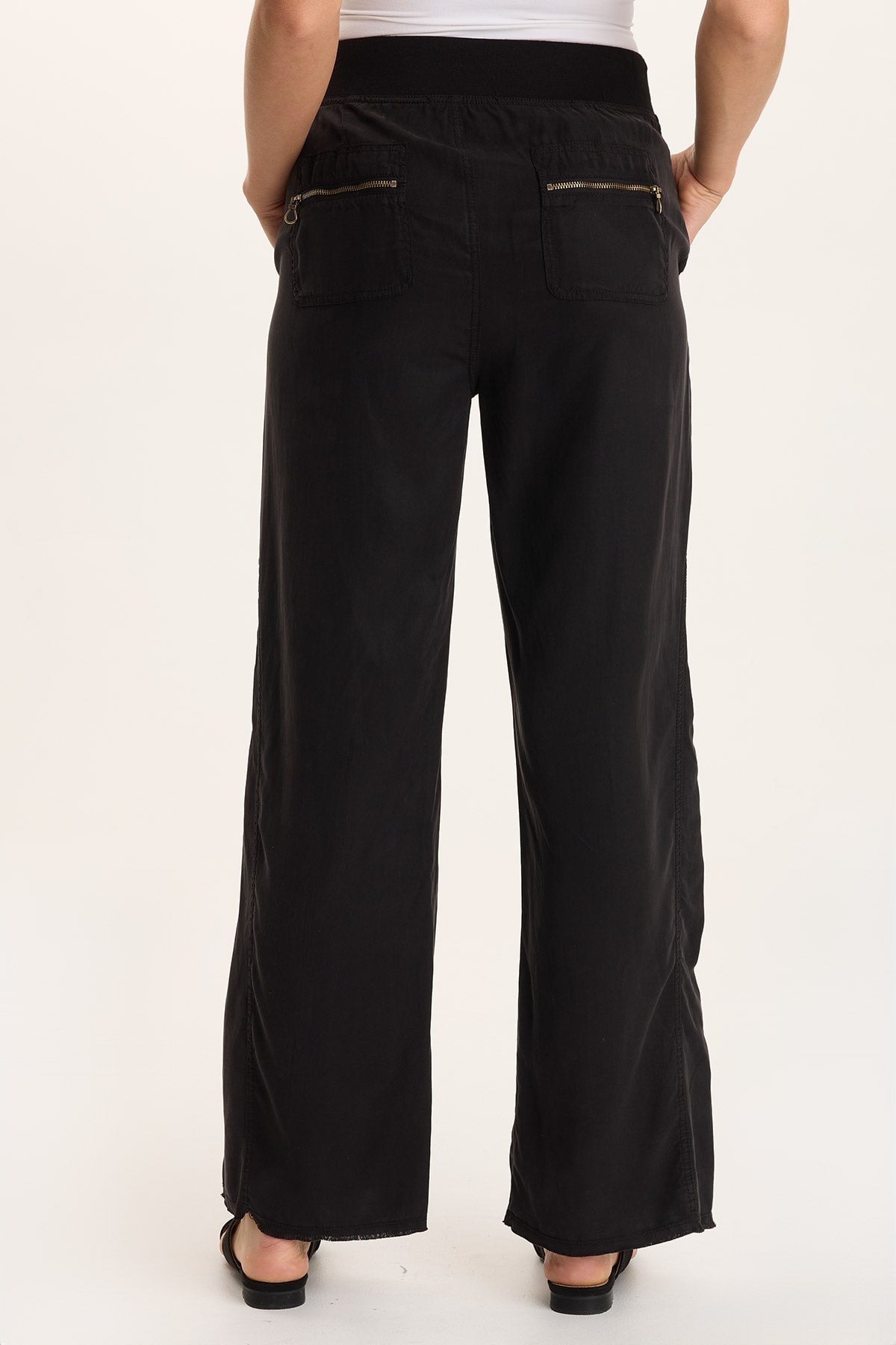 Schyler Soft Twill Wide-Leg Pant Black - XCVI