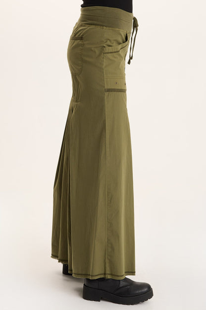 Nevins Ultra Wide Leg Drawstring Pant Thicket Pigment - XCVI