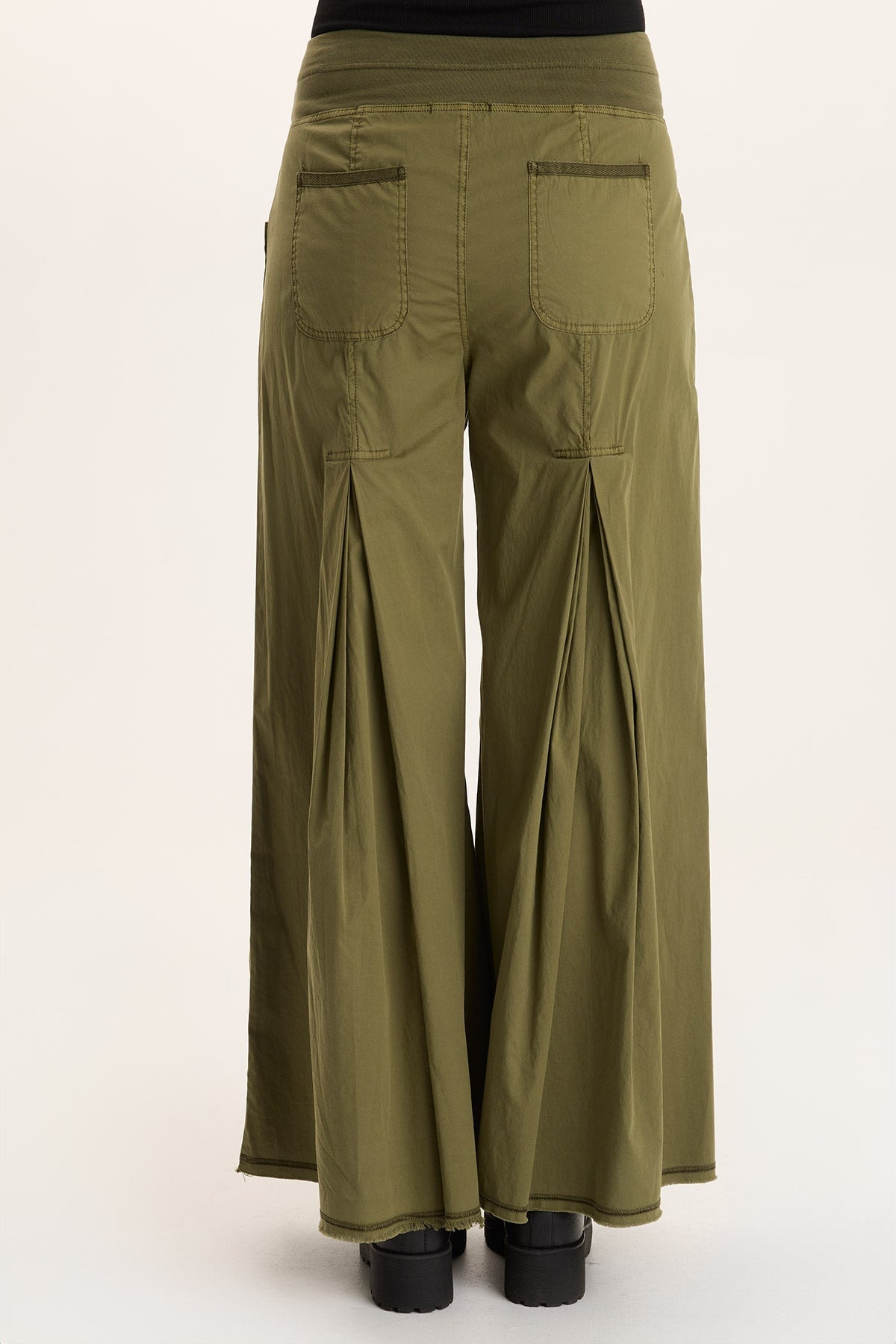 Nevins Ultra Wide Leg Drawstring Pant Thicket Pigment - XCVI
