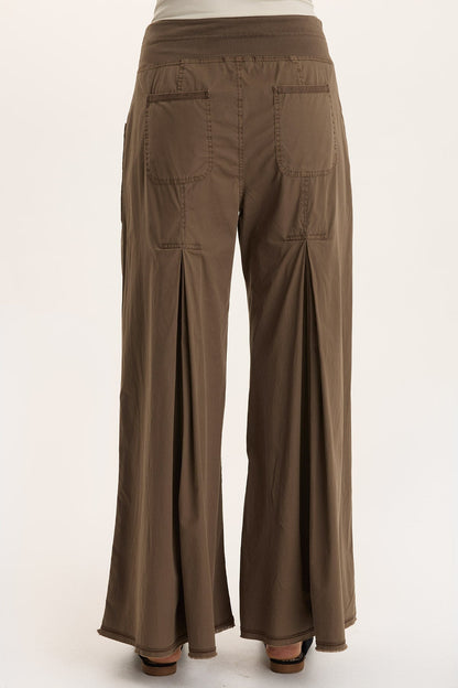 Nevins Ultra Wide Leg Drawstring Pant Oak Creek Pigment - XCVI