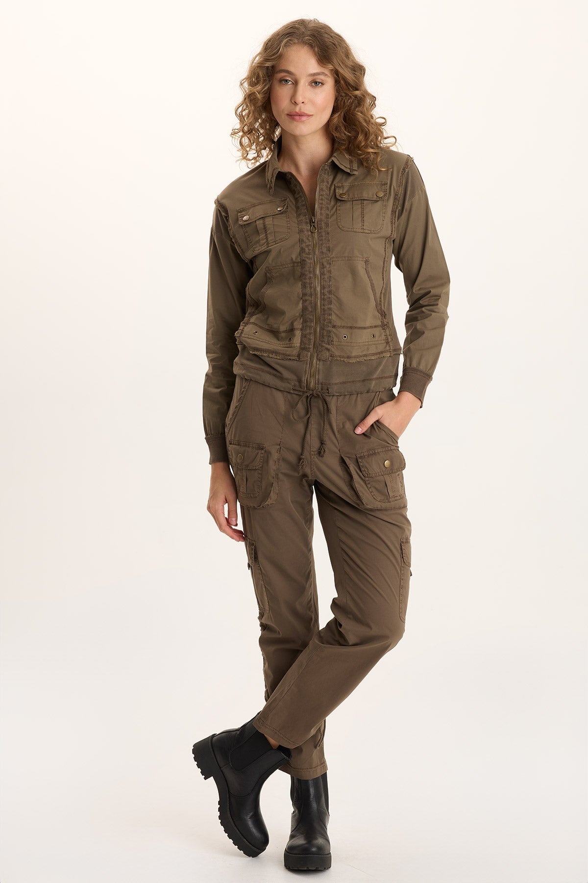 Keon Cinchable Slim Leg Cargo Pant Oak Creek Pigment - XCVI