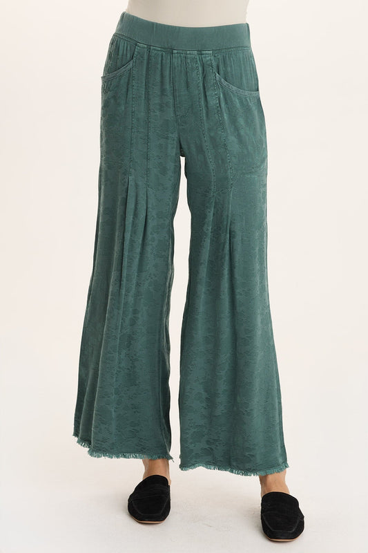 Twaina Textured Satin Pull-On Wide-Leg Pant Ocean Storm Pigment - XCVI