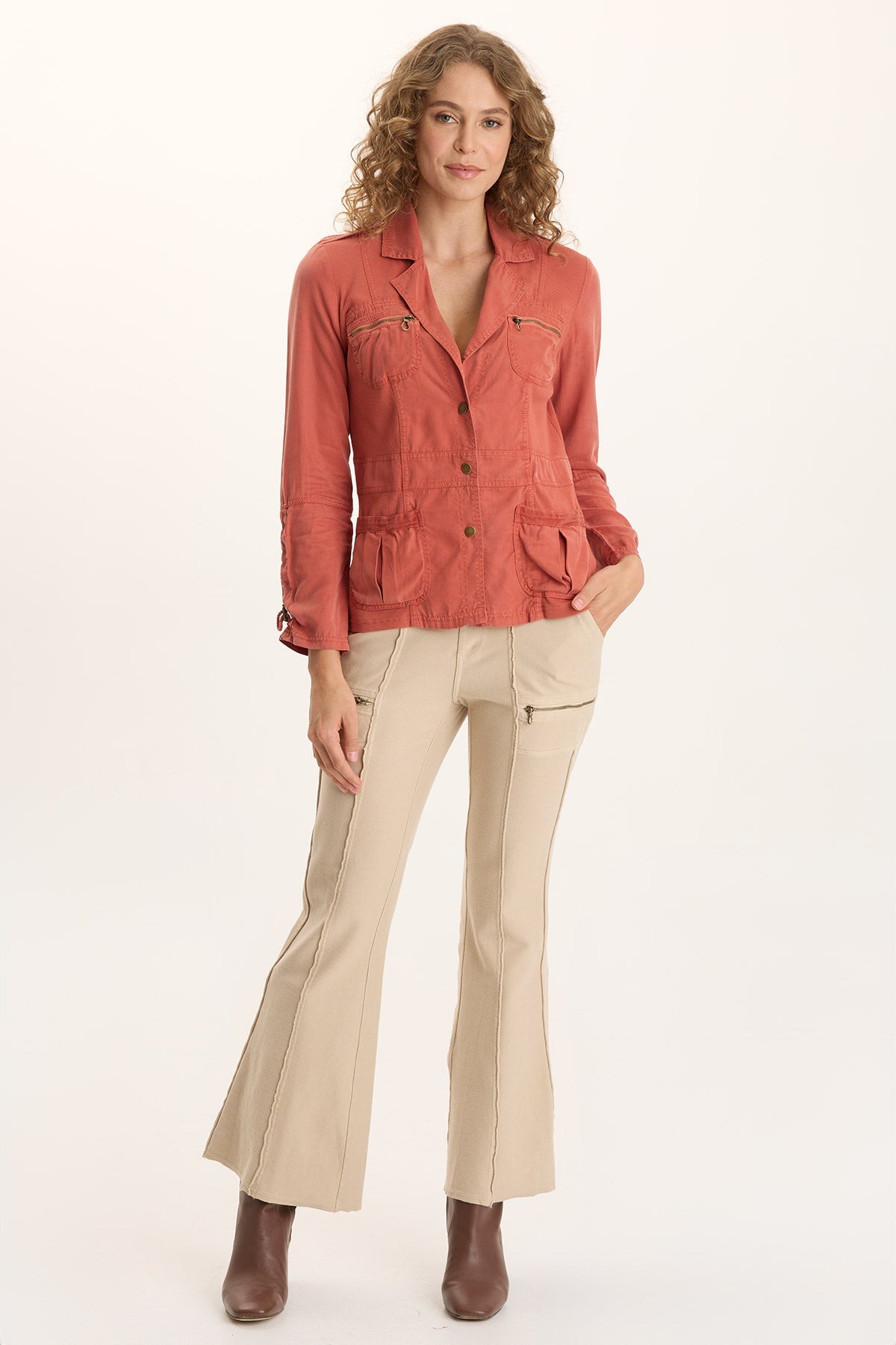 Ninian Twill Knit Stretch Pull-On Flare Pant Park Avenue - XCVI