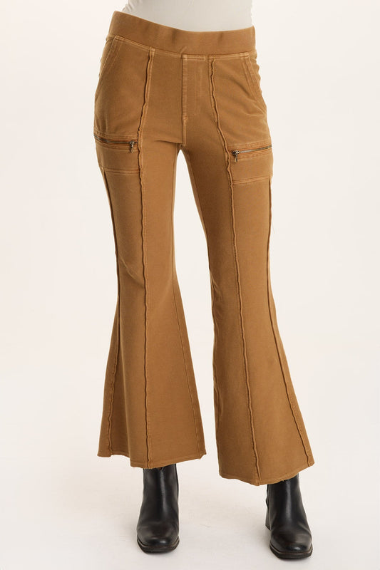 Ninian Twill Knit Stretch Pull-On Flare Pant Goldenrod Pigment - XCVI