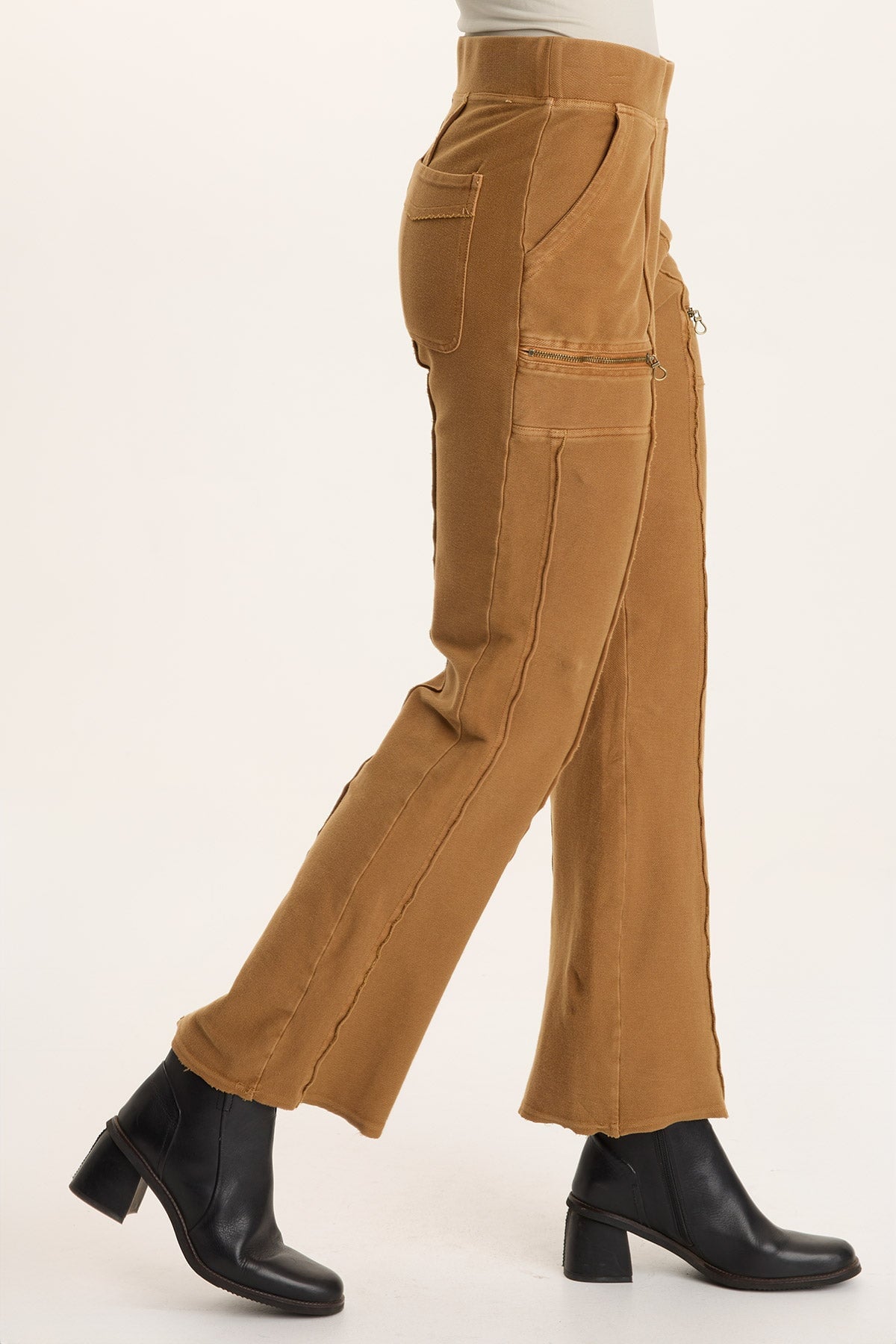 Ninian Twill Knit Stretch Pull-On Flare Pant Goldenrod Pigment - XCVI