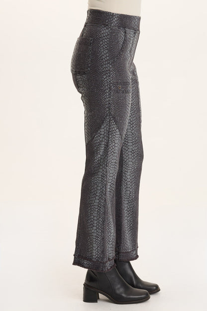 Askell Textured Jacquard Pull-On Flare Pant Ashlar - XCVI