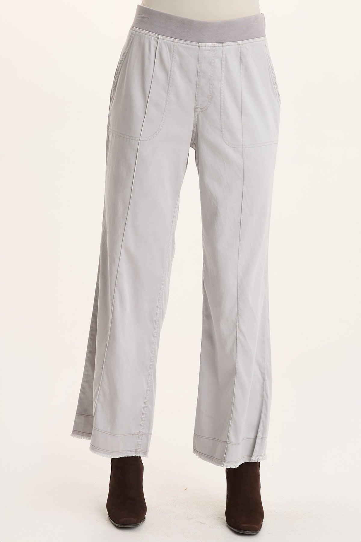 Orn Tencel Wide-Leg Pull-On Pant Soft Pebble Pigment - XCVI