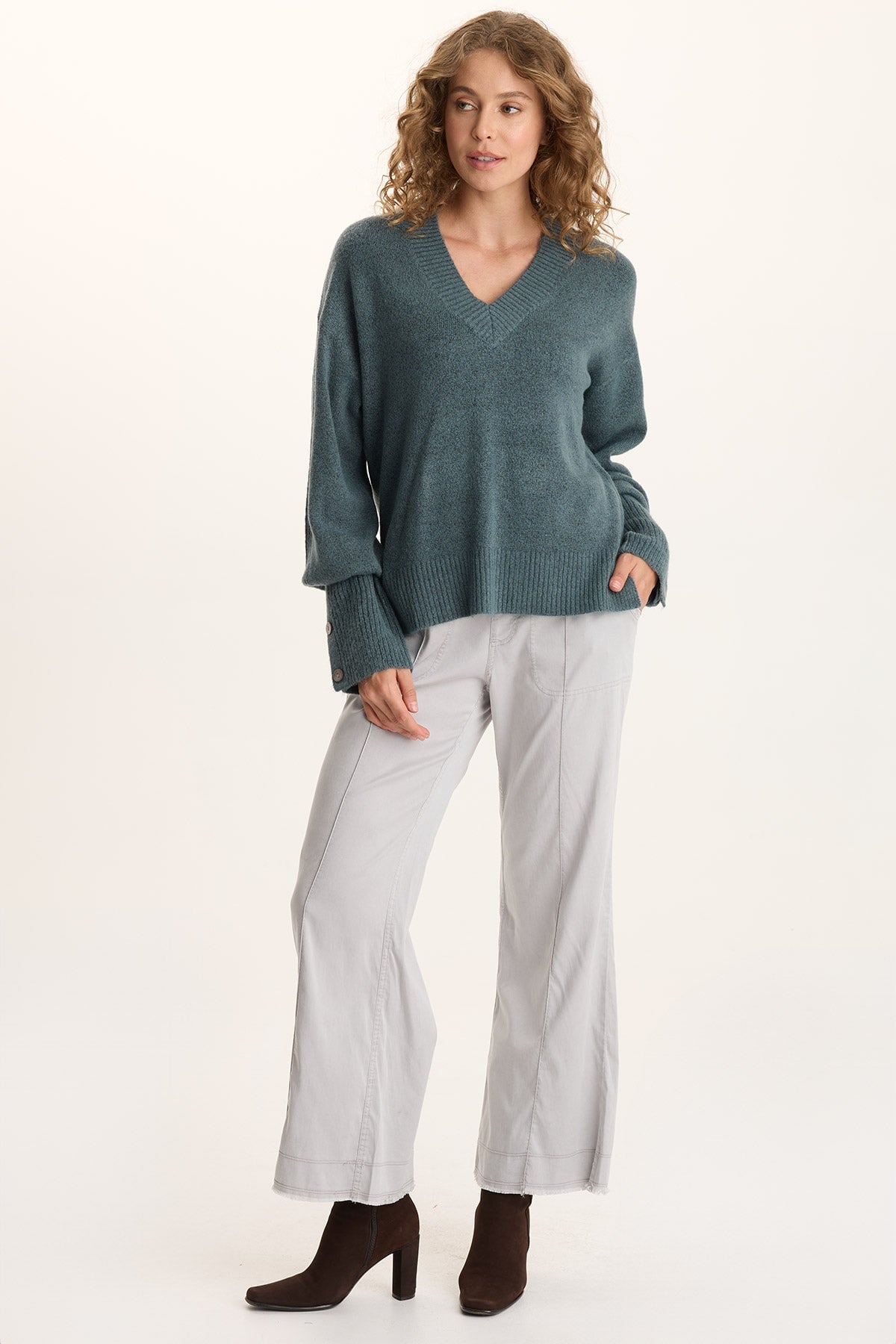 Orn Tencel Wide-Leg Pull-On Pant Soft Pebble Pigment - XCVI