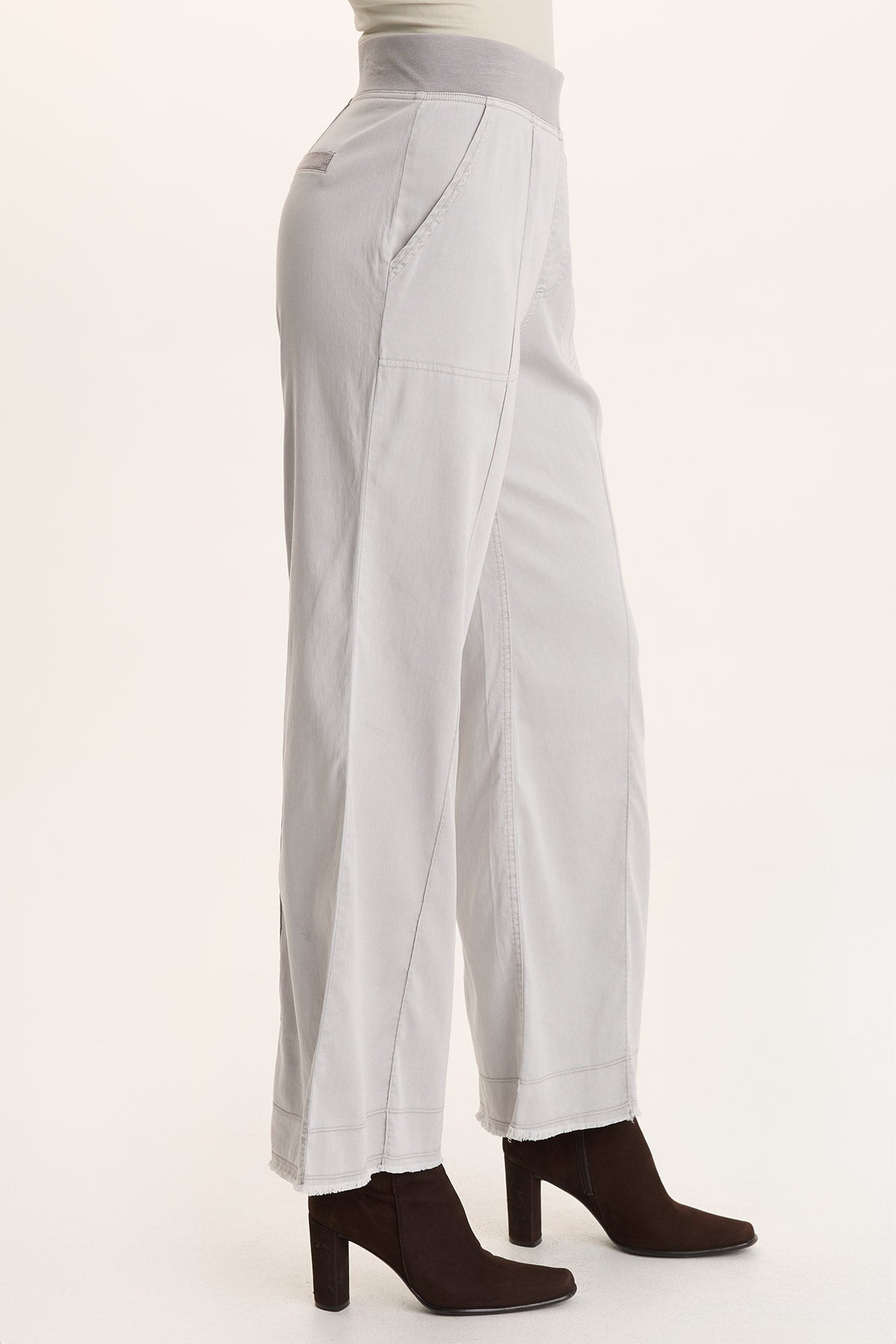 Orn Tencel Wide-Leg Pull-On Pant Soft Pebble Pigment - XCVI