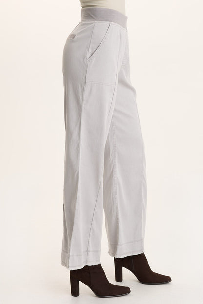 Orn Tencel Wide-Leg Pull-On Pant Soft Pebble Pigment - XCVI