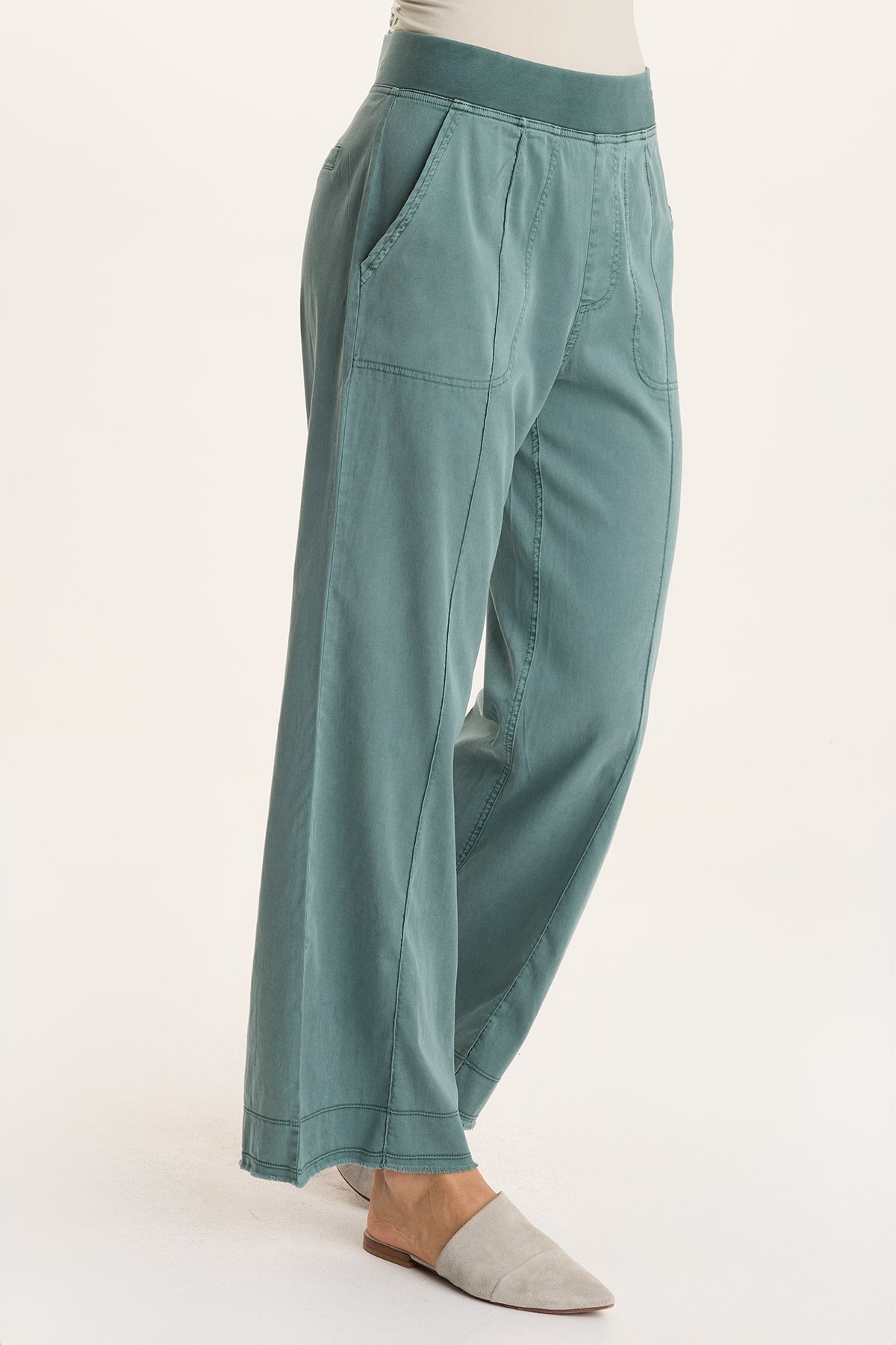 Orn Tencel Wide-Leg Pull-On Pant Ocean Storm Pigment - XCVI