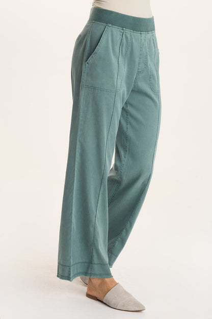Orn Tencel Wide-Leg Pull-On Pant Ocean Storm Pigment - XCVI