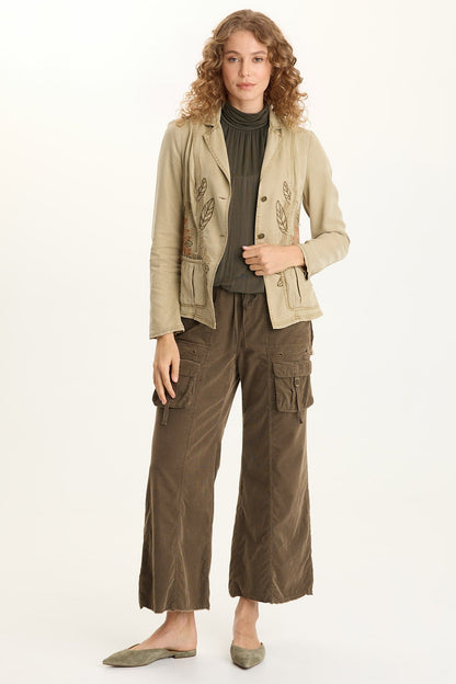 Heta Wide-Leg Corduroy Cargo Pant Oak Creek Pigment - XCVI
