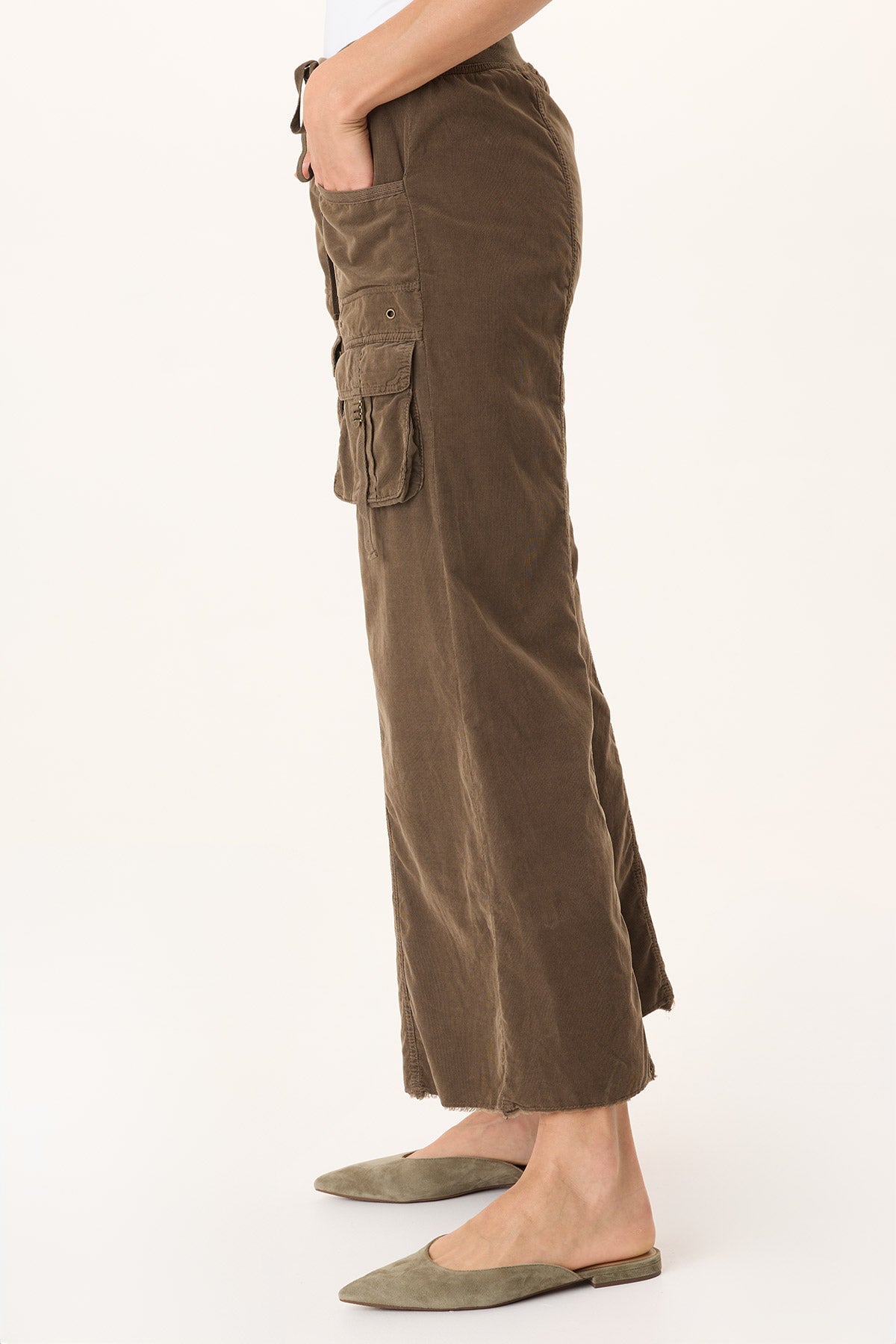 Heta Wide-Leg Corduroy Cargo Pant Oak Creek Pigment - XCVI